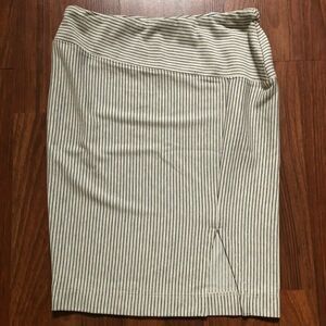 Three Dots Striped Pencil Knit Bodycon Slit Mini Skirt S New